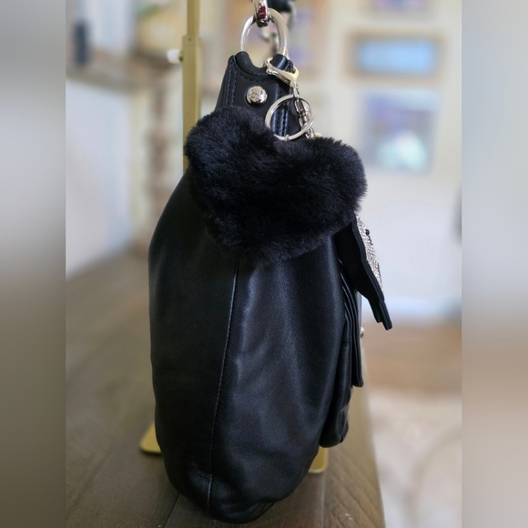 Coach Black Leather Kristen Hobo Bag With Crossbody Strap & Unbranded Charm - Picture 6 of 16